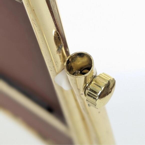 1980s Vintage Brass Vanity Swivel Mirror - Tabletop